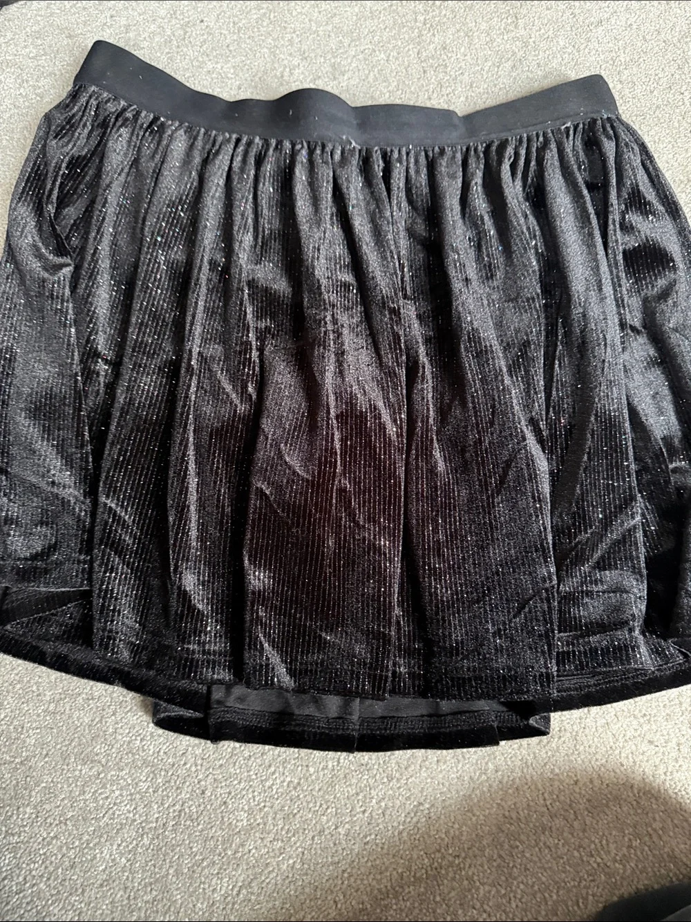Justice Black Sparkle Velvet Skort